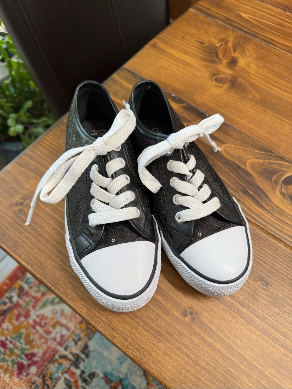 New Kids Double Platinum Black Sequin Dance Shoes